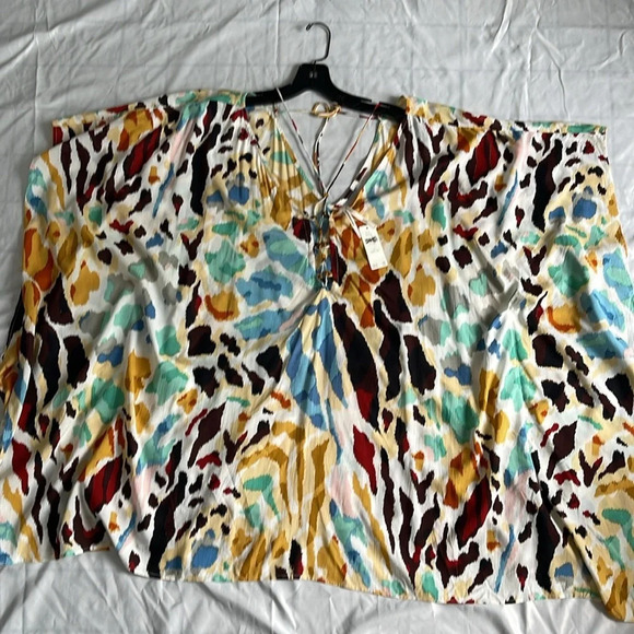 Anthropologie Printed Swim Coverup Strappy Kaftan Style Size XXS/ XS - Picture 6 of 8
